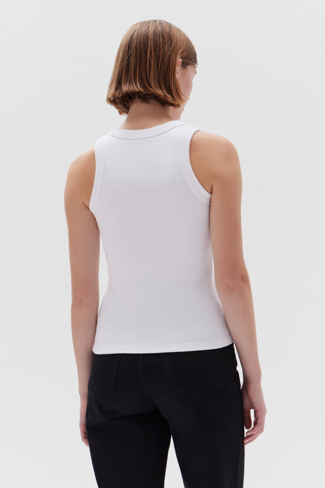 Miana Organic Rib Tank - White