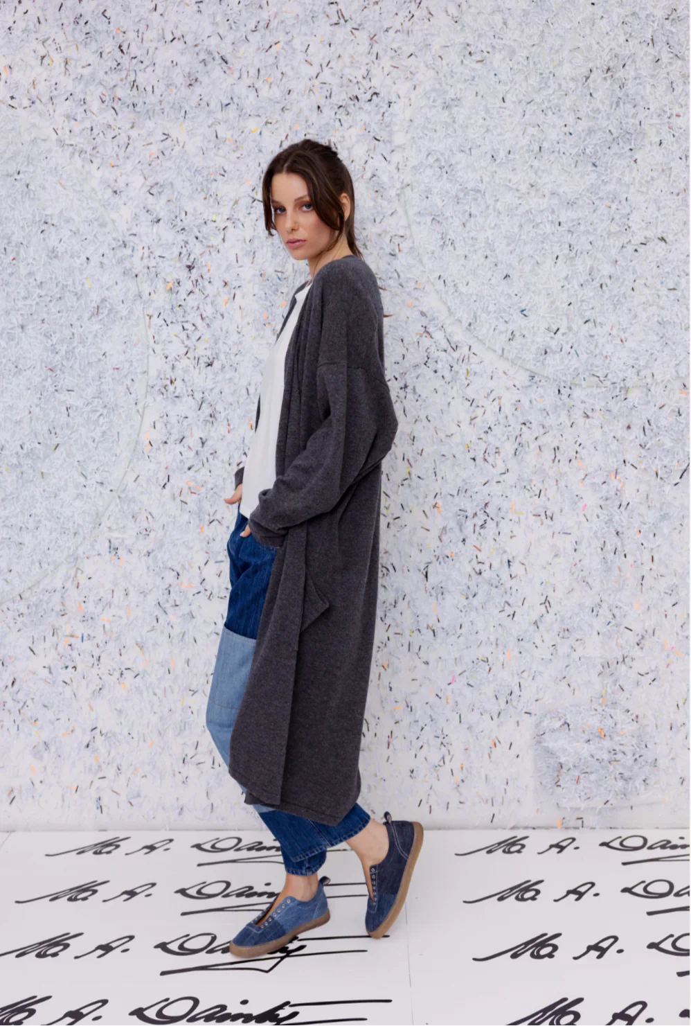 Dipper Long Cardigan - Slate