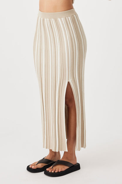 Odessa Skirt -Taupe & Cream