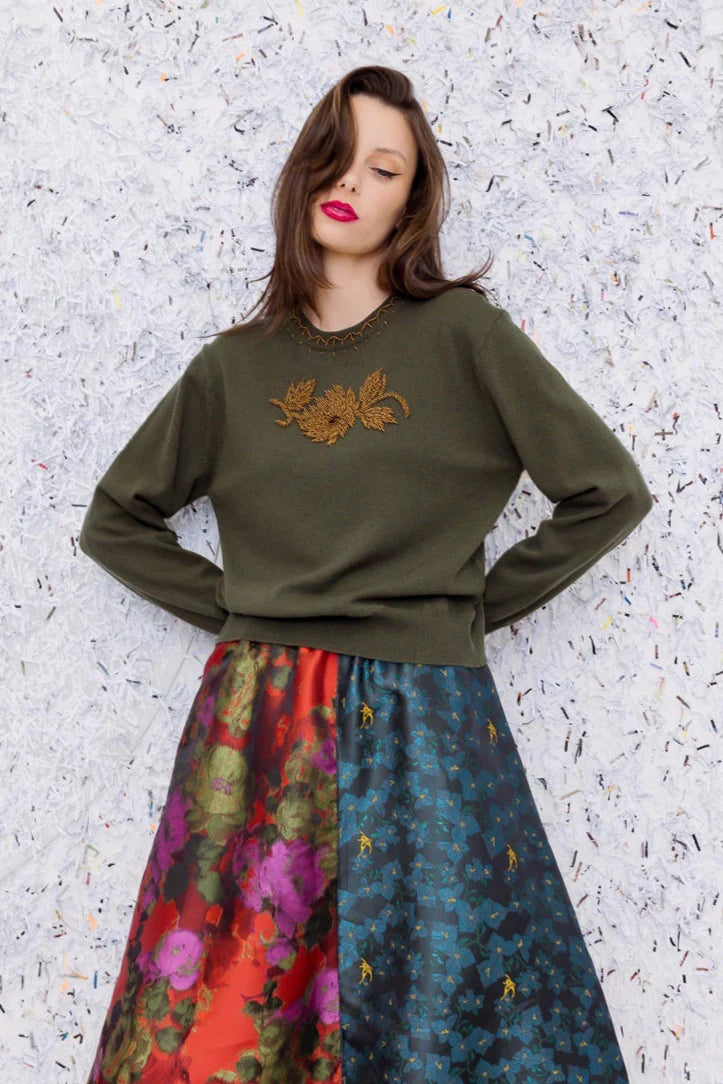 Starlight Cashmere Knit - Olive Green