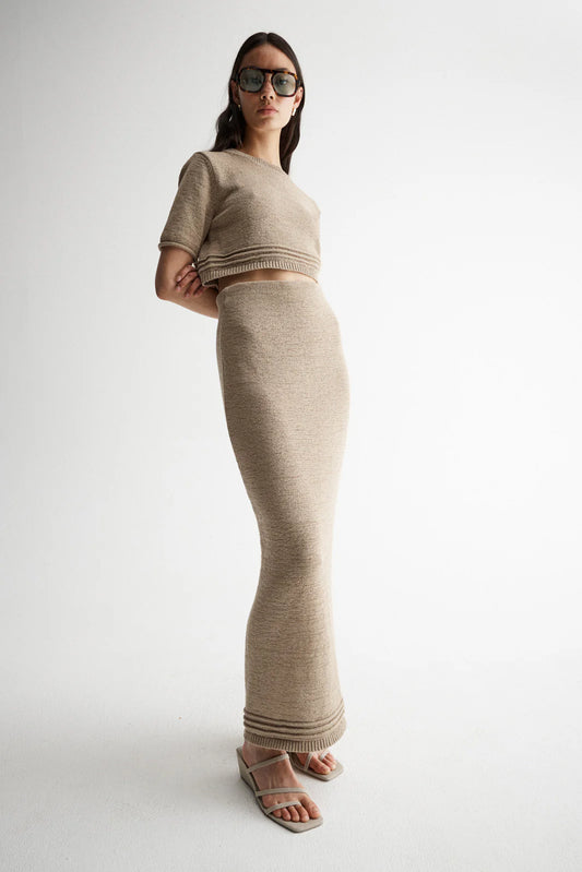 Arnu Knit Skirt - Taupe
