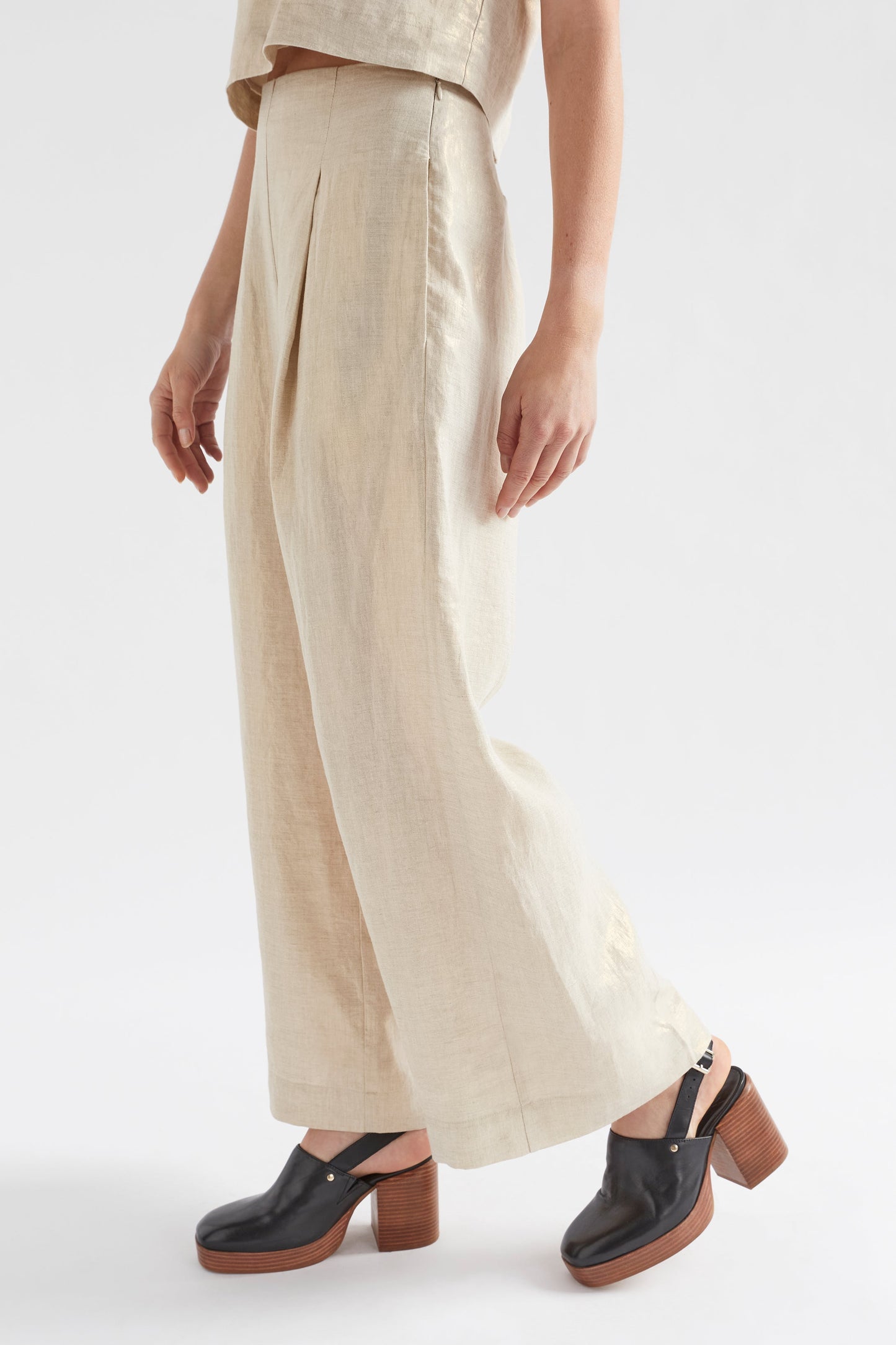 Metalen Pant - Gold Linen