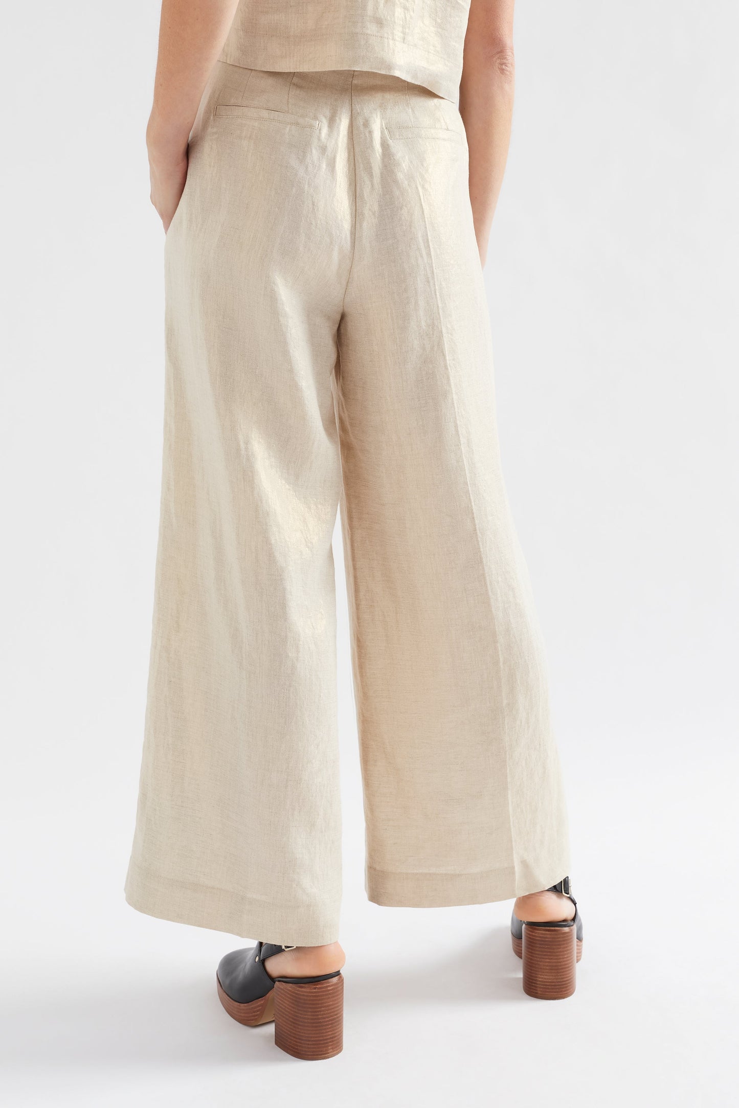 Metalen Pant - Gold Linen