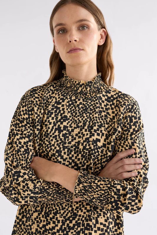 Veda Dress - Beige Sinda Print