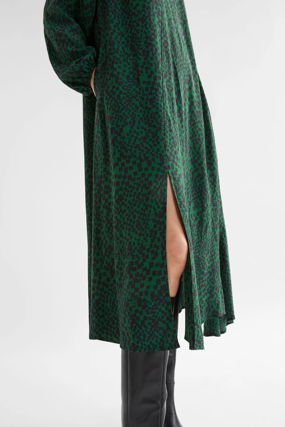 Dega Dress - Green Sinda Print