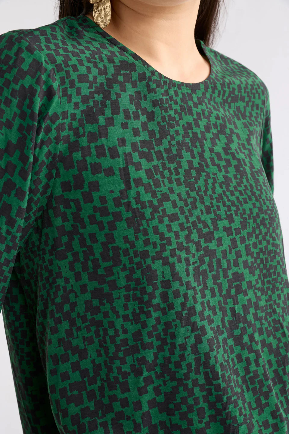Muraa Top - Green Sinda Print