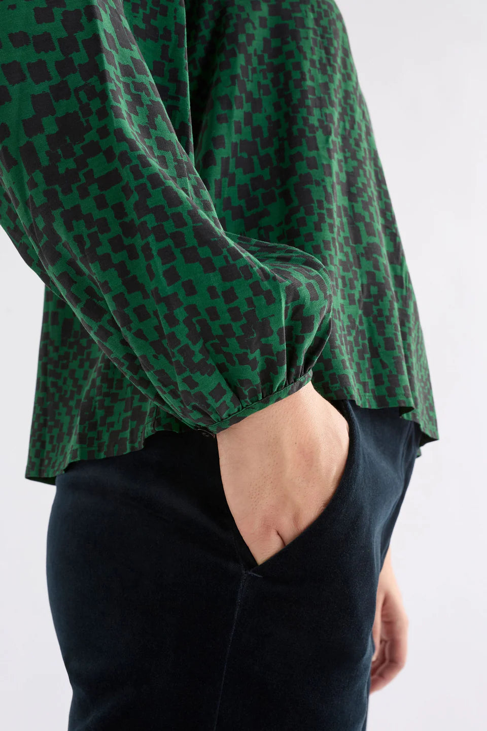 Muraa Top - Green Sinda Print