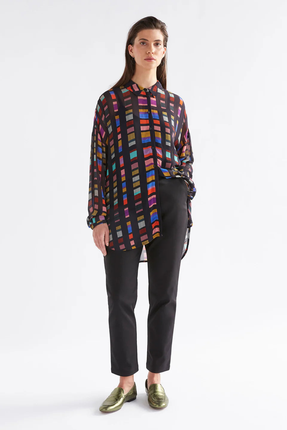 Eir Sheer Shirt - Tessela Print