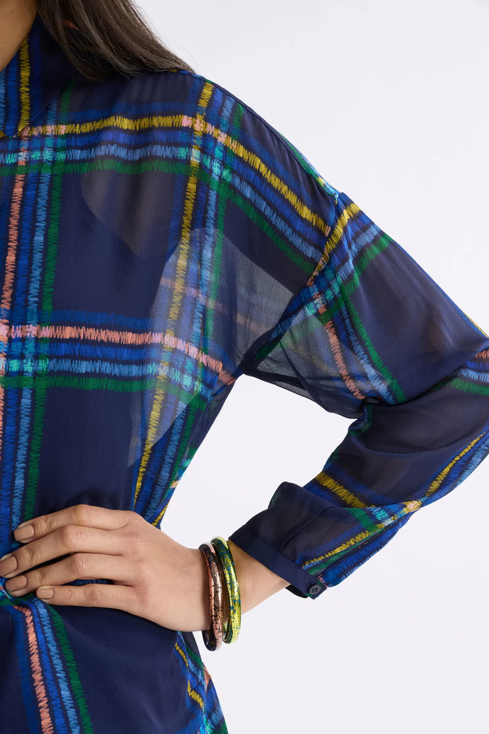 Eir Sheer Shirt - Elba Check