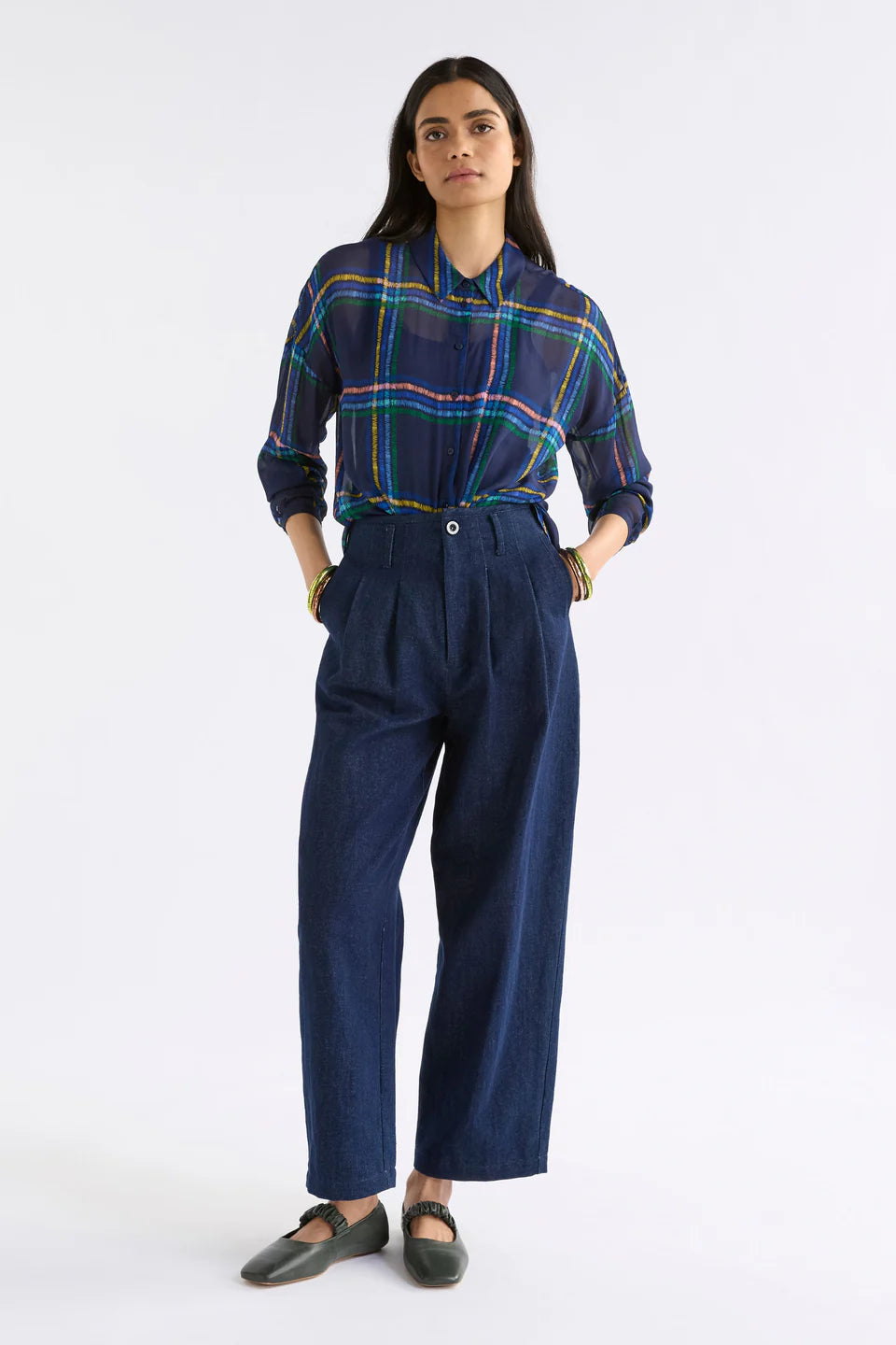 Eir Sheer Shirt - Elba Check