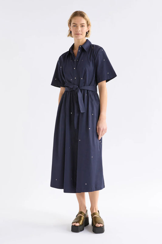 Stuud Long Shirt Dress - Bright Navy