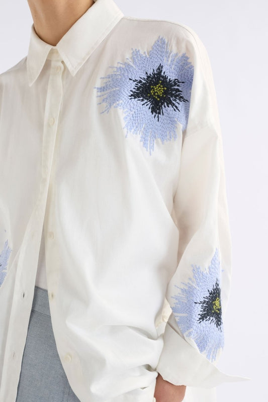 Eiren Relaxed Shirt - White/Lilac Blue