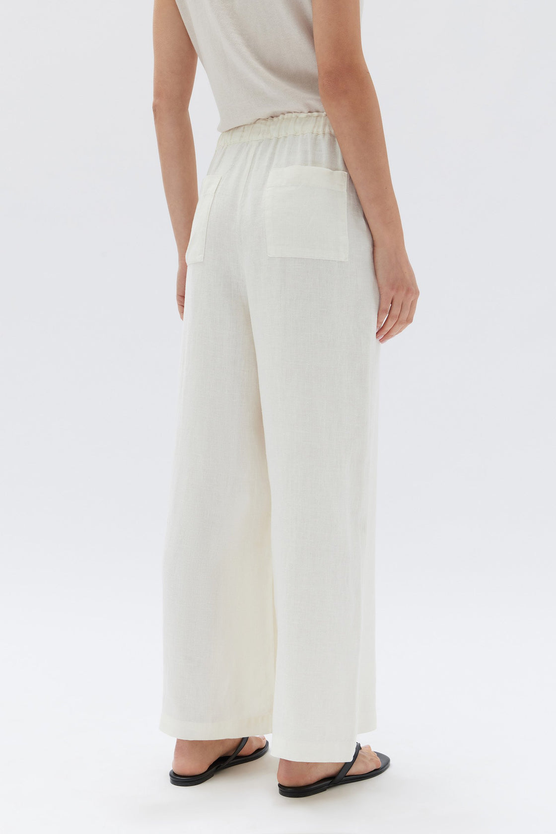 Amelia Linen Pant - Antique White