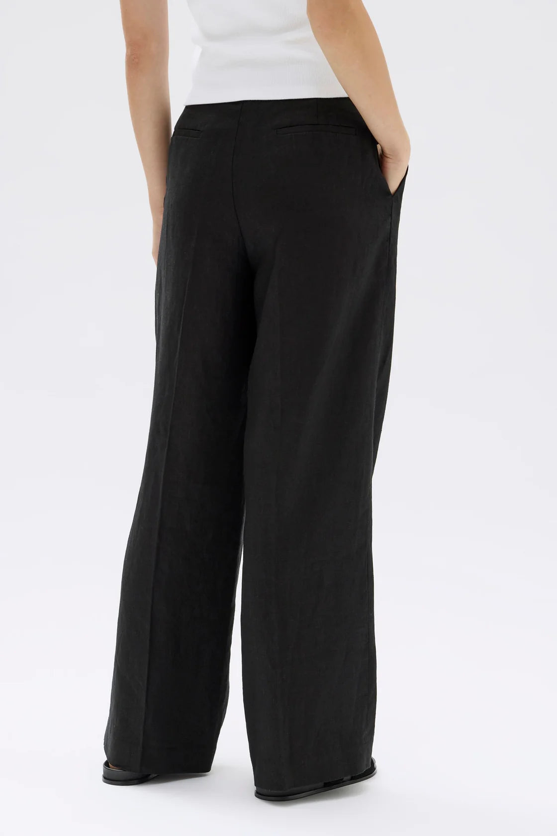 Aria Linen Pant - Black