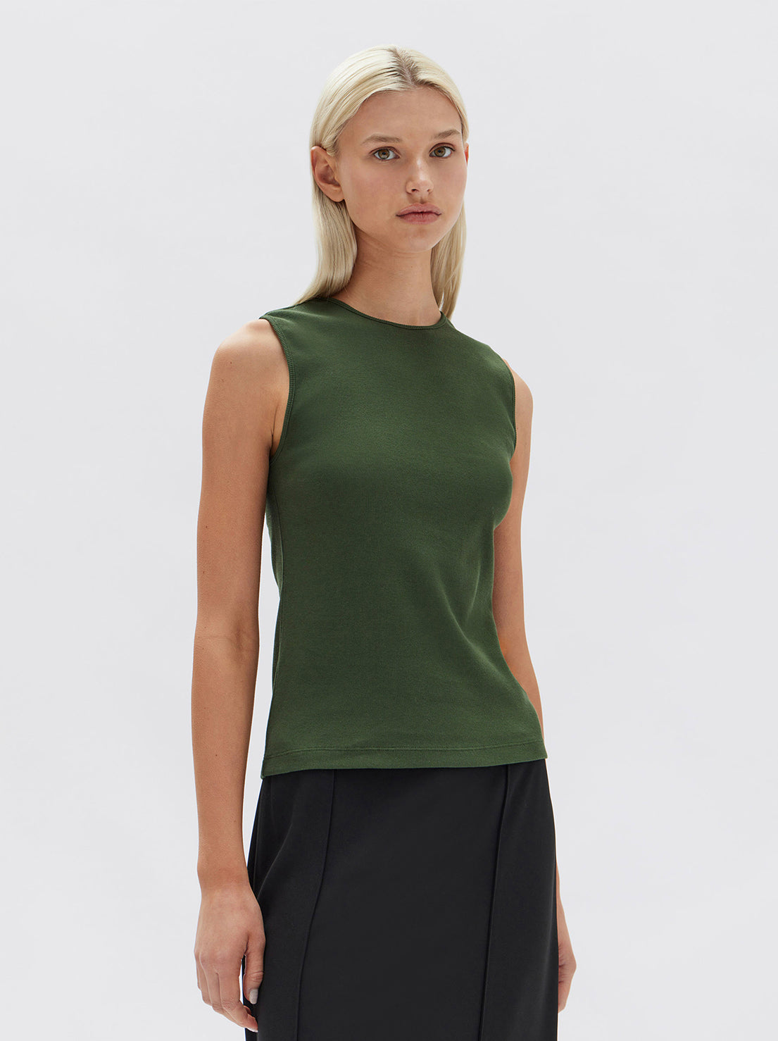 Havana Knit Tank -Forest