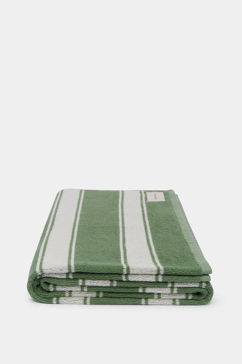 Beach Towel - Pandan/Cream Stripe