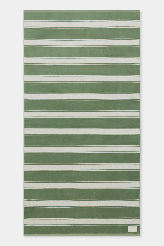 Beach Towel - Pandan/Cream Stripe