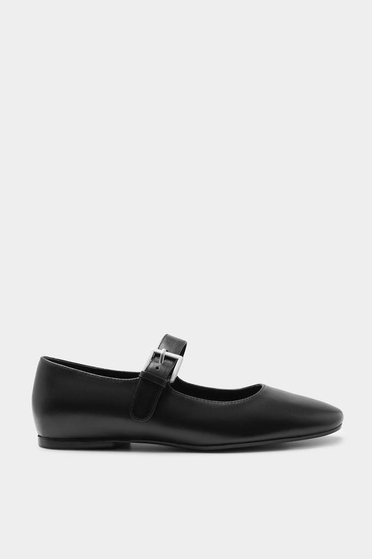 Romee Leather Flat - Black