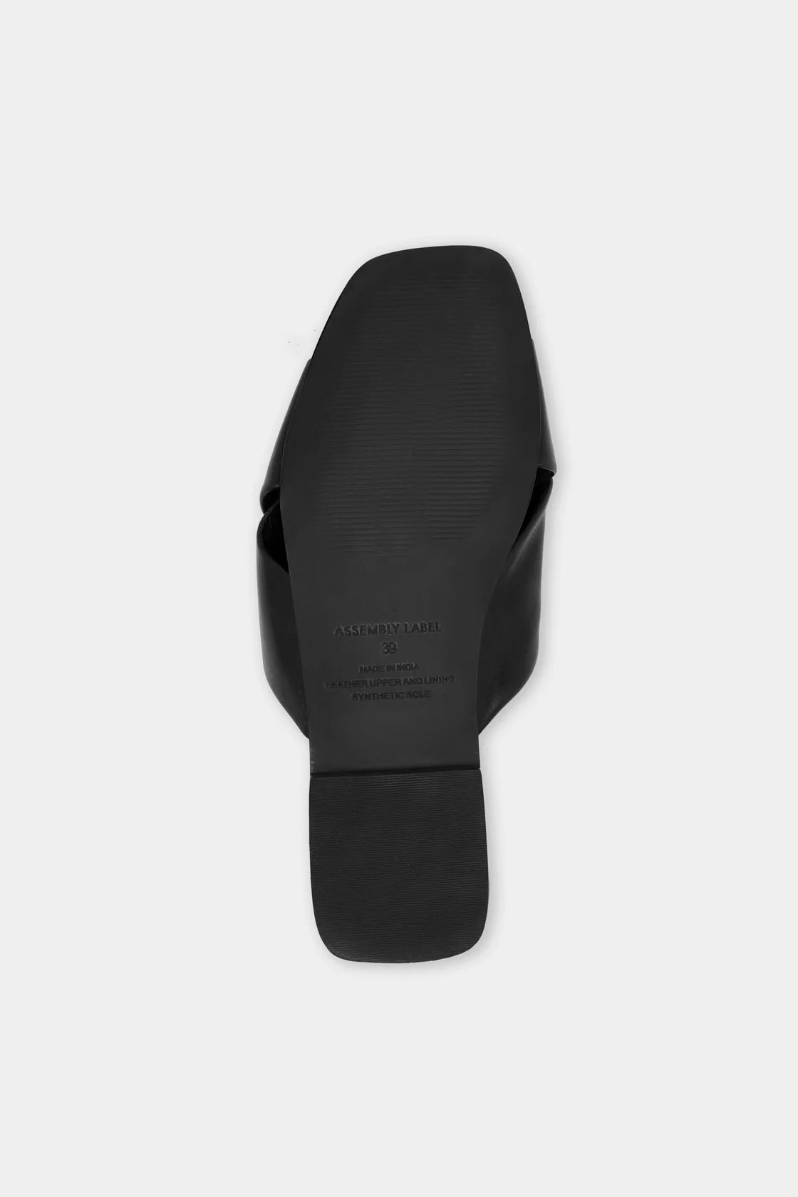 Nell Leather Slide - Black