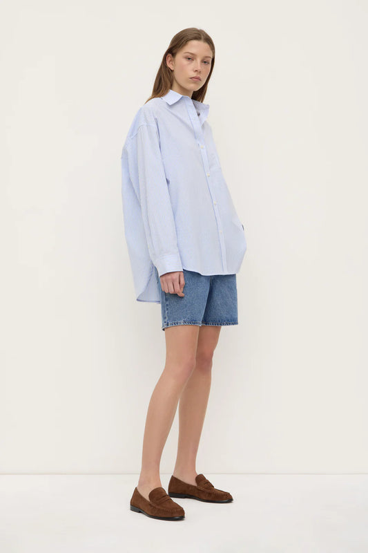 Avoca Stripe LS Shirt - Blue/White Stripe