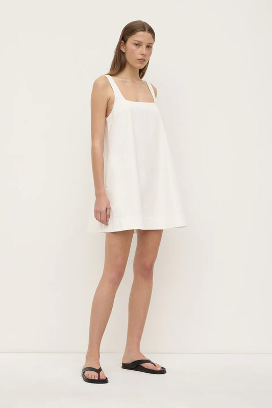 Becca Cotton Drill Mini Dress - White