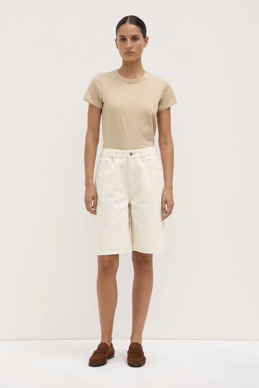 Bermuda Denim Short - Ecru
