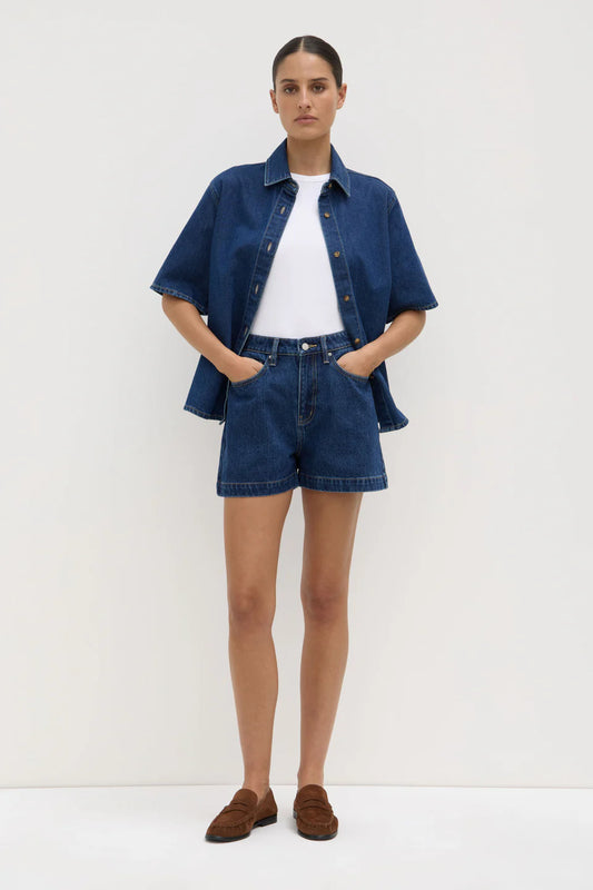 Boxy Denim Short - Heritage Blue