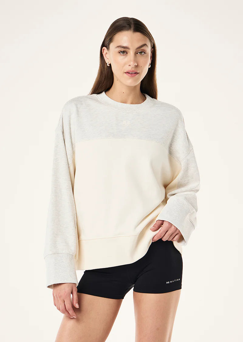 Club Sweat - Grey Marle/Whisper White Cream