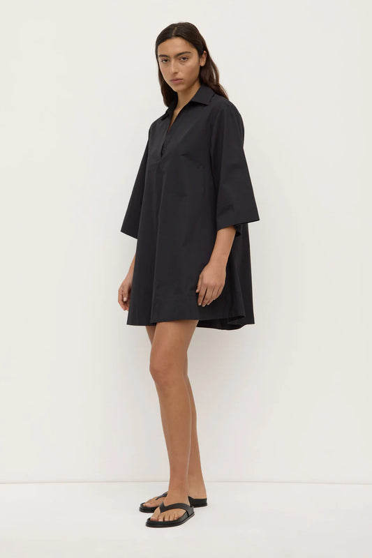 Claire Mini Shirt Dress - Black