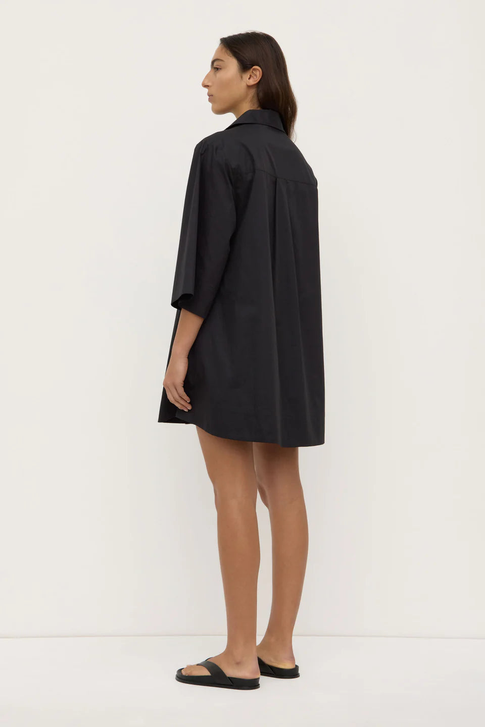 Claire Mini Shirt Dress - Black