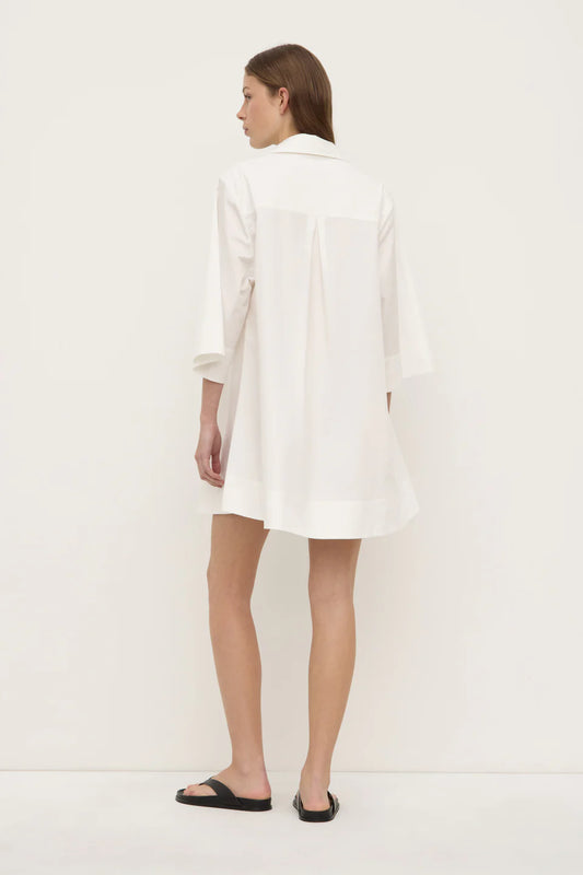 Claire Mini Shirt Dress - White