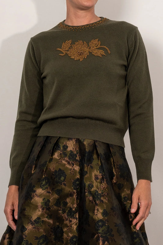 Starlight Cashmere Knit - Olive Green