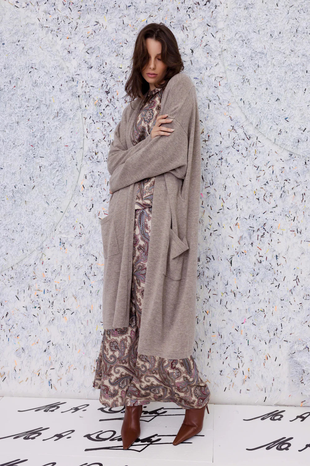 Dipper Long Cardigan - Rice Flower