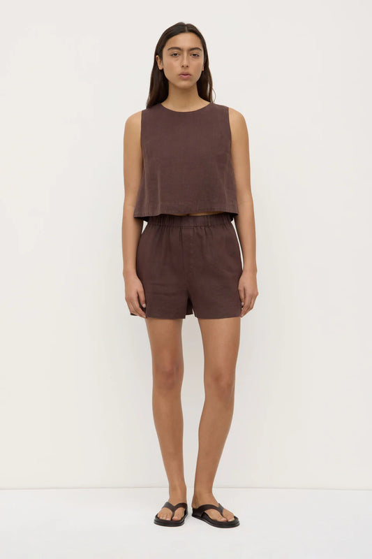 Estelle Linen Top - Ganache