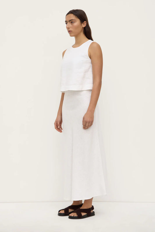 Estelle Linen Top - White