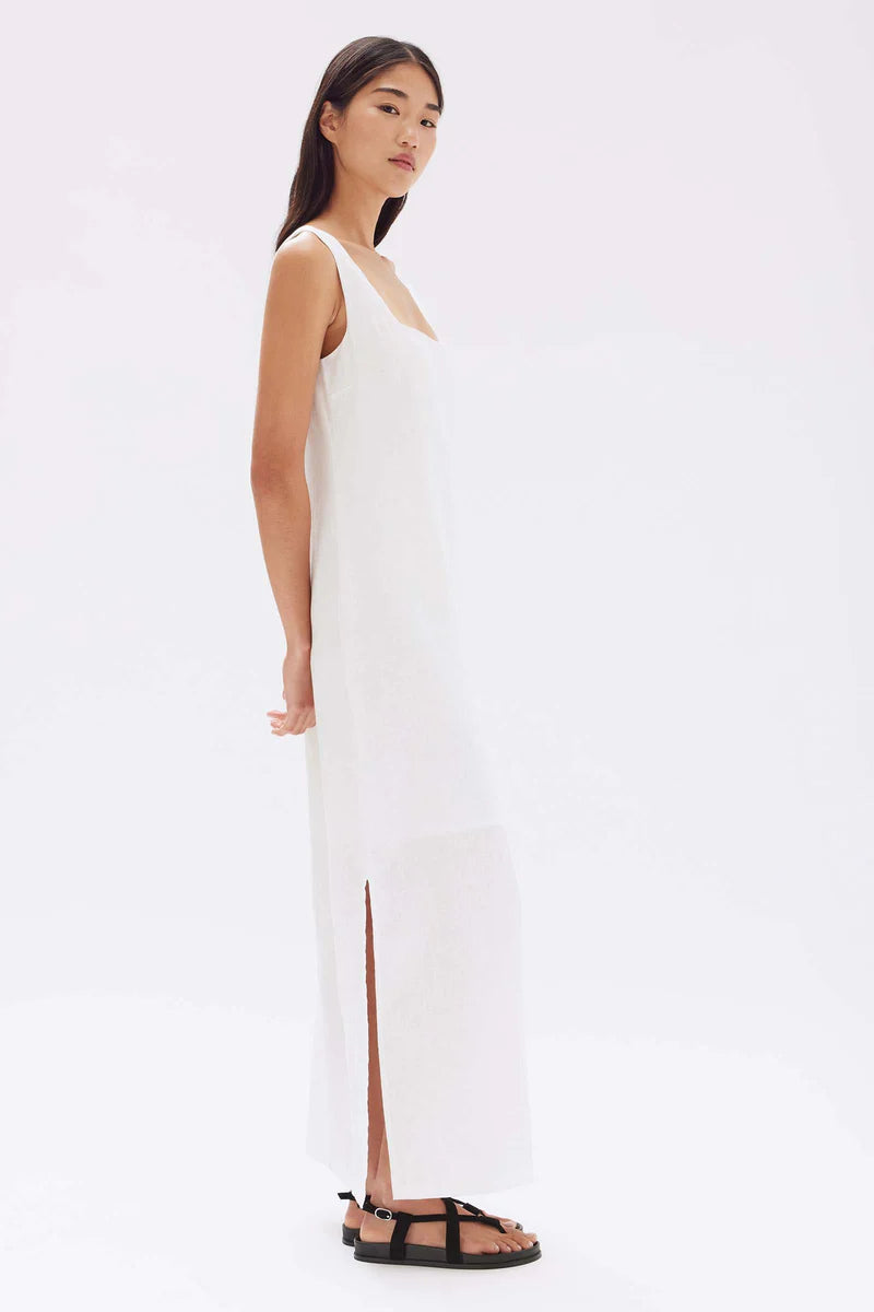 Georgina Linen Maxi Dress - White