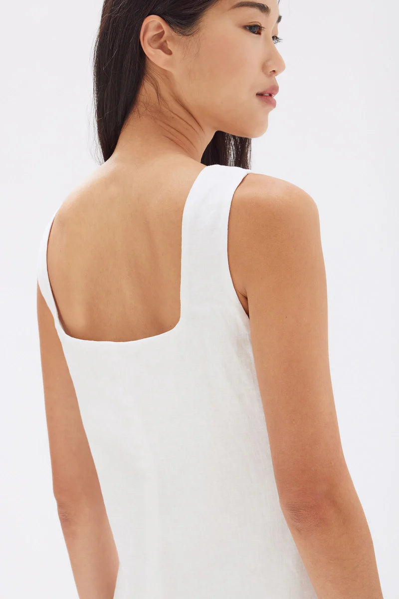 Georgina Linen Maxi Dress - White