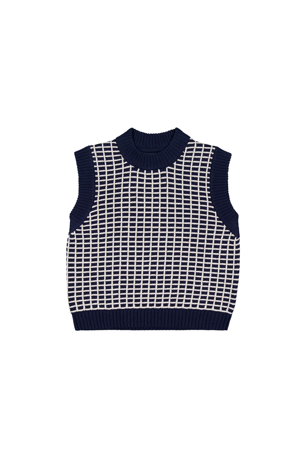 Grid Vest - Navy Grid