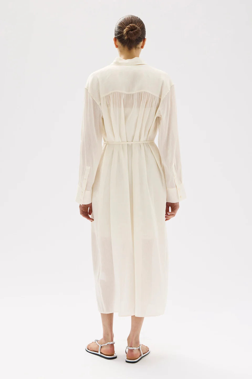 Harper Linen Silk Maxi Dress - Cream