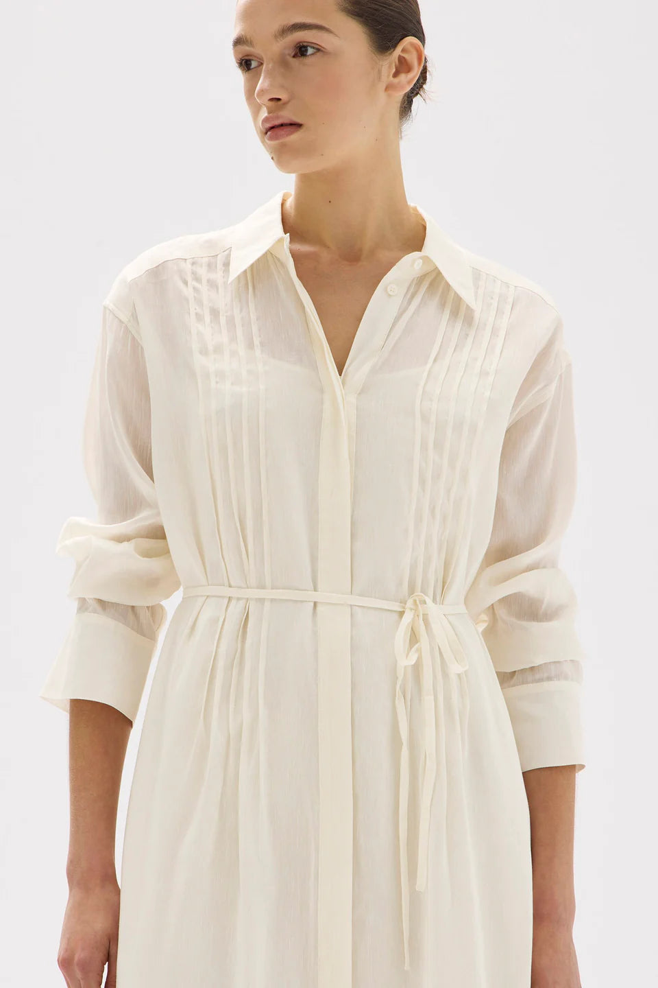 Harper Linen Silk Maxi Dress - Cream
