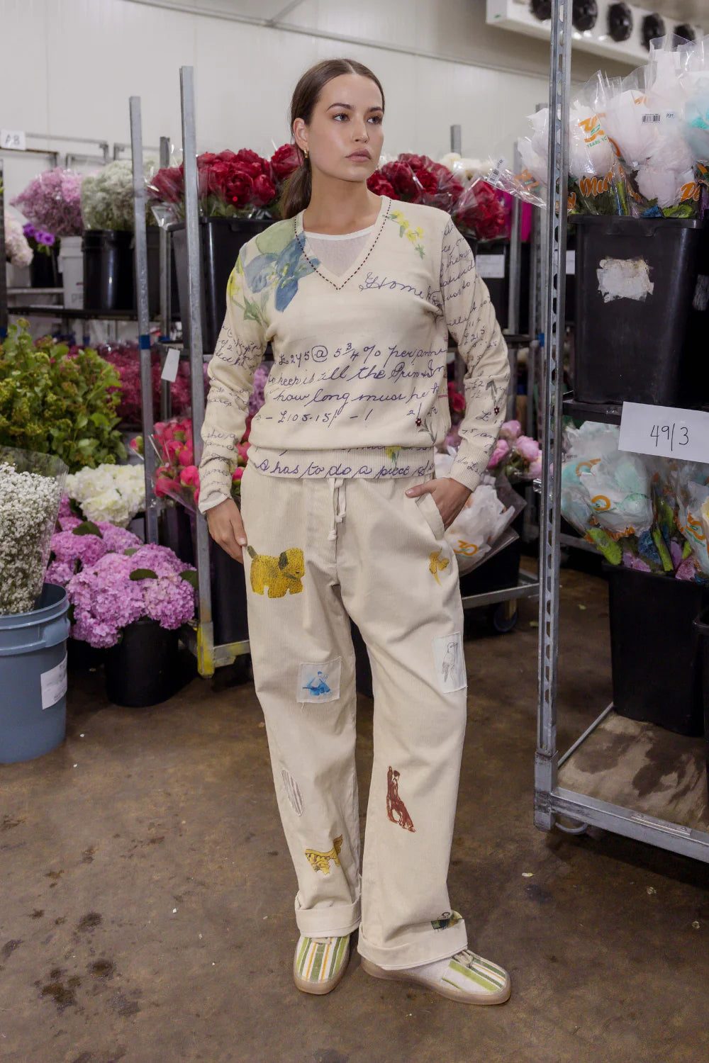Journal Cord Pant - Chores Print