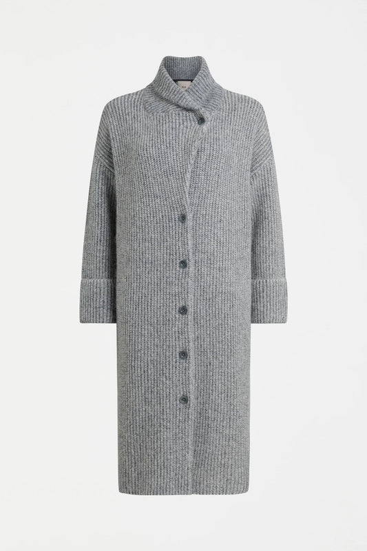 Aleph Longline Cardi - Mid Grey Melange