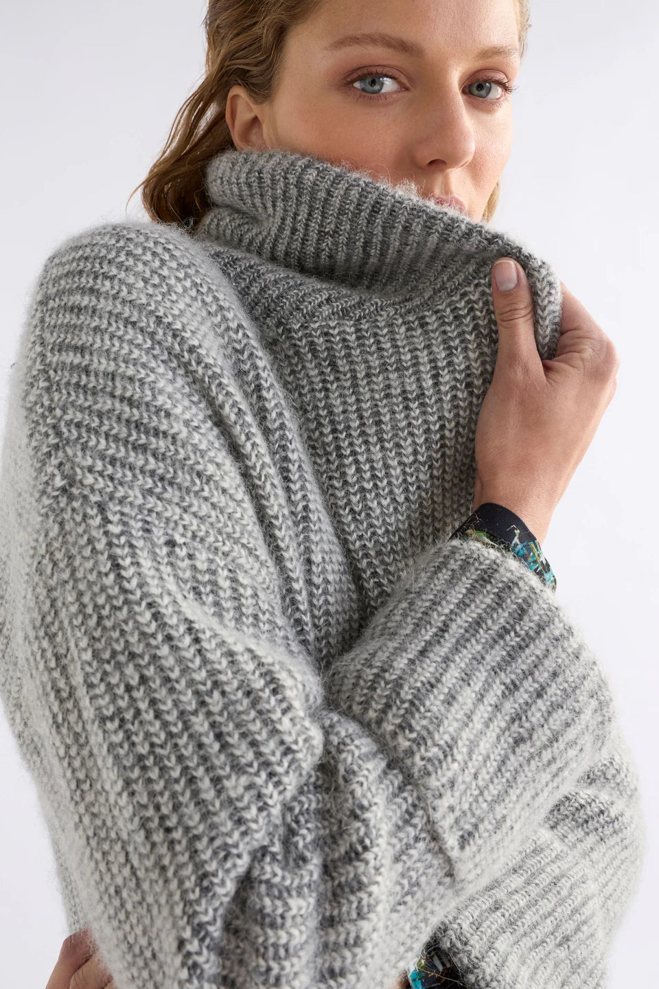 Aleph Longline Cardi - Mid Grey Melange