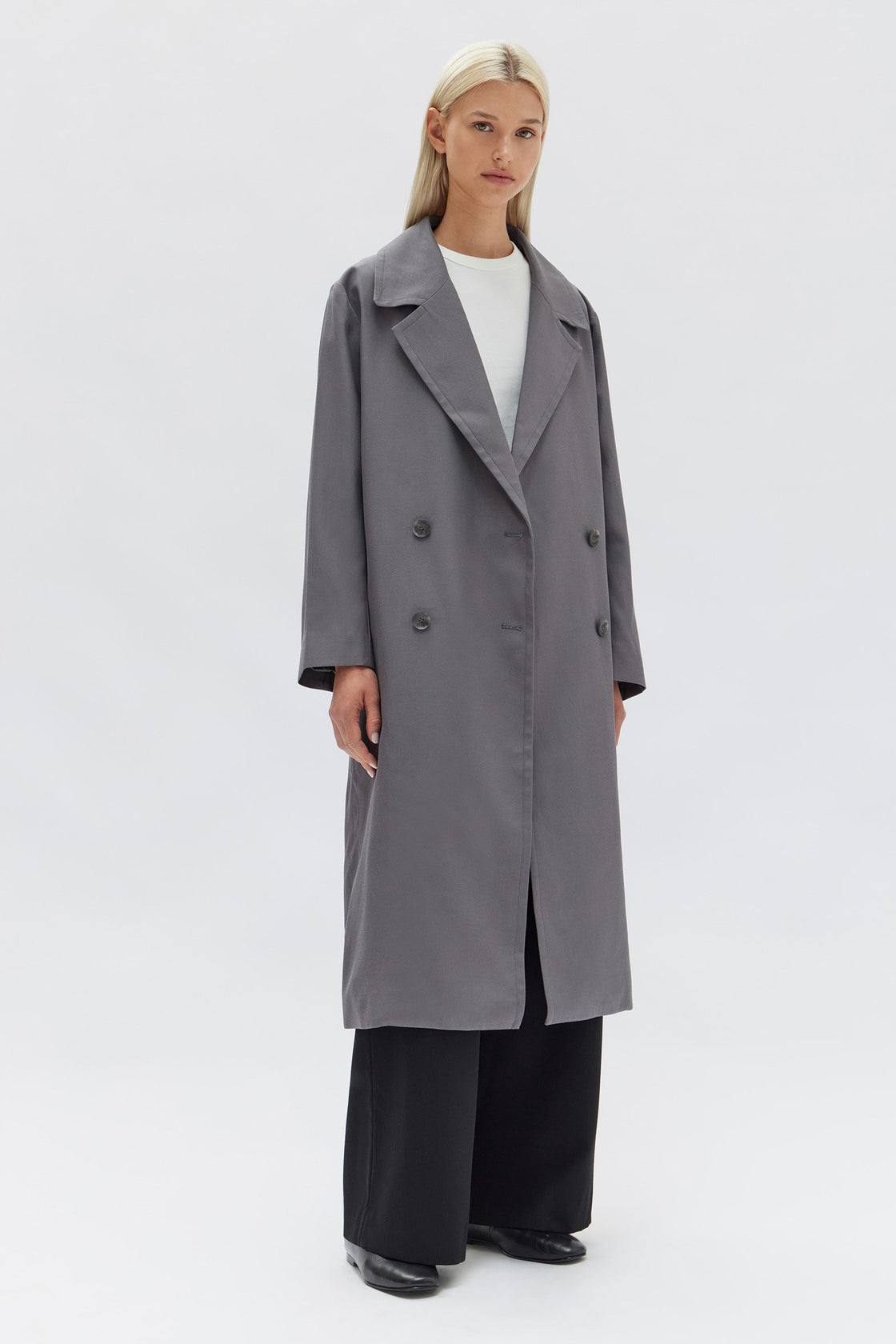 Kirby Twill Trench- Dark Ash