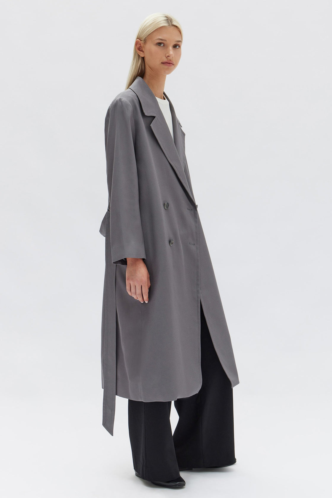 Kirby Twill Trench- Dark Ash