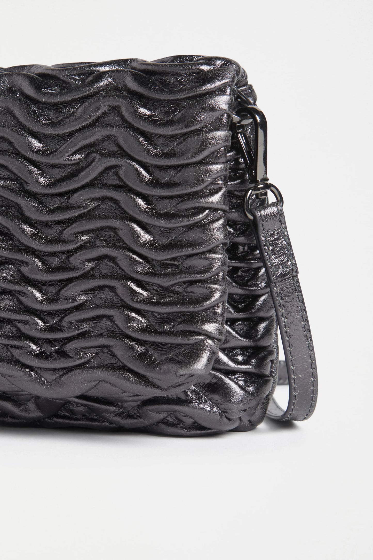 Plissi Crossbody - Gunmetal