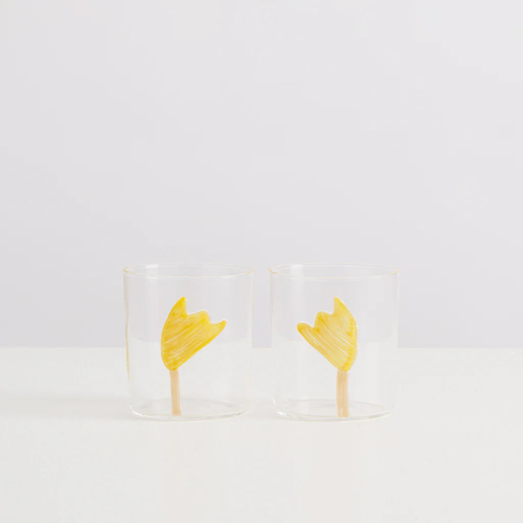Le Jardin Goblets Set x 2 - Yellow/Beige