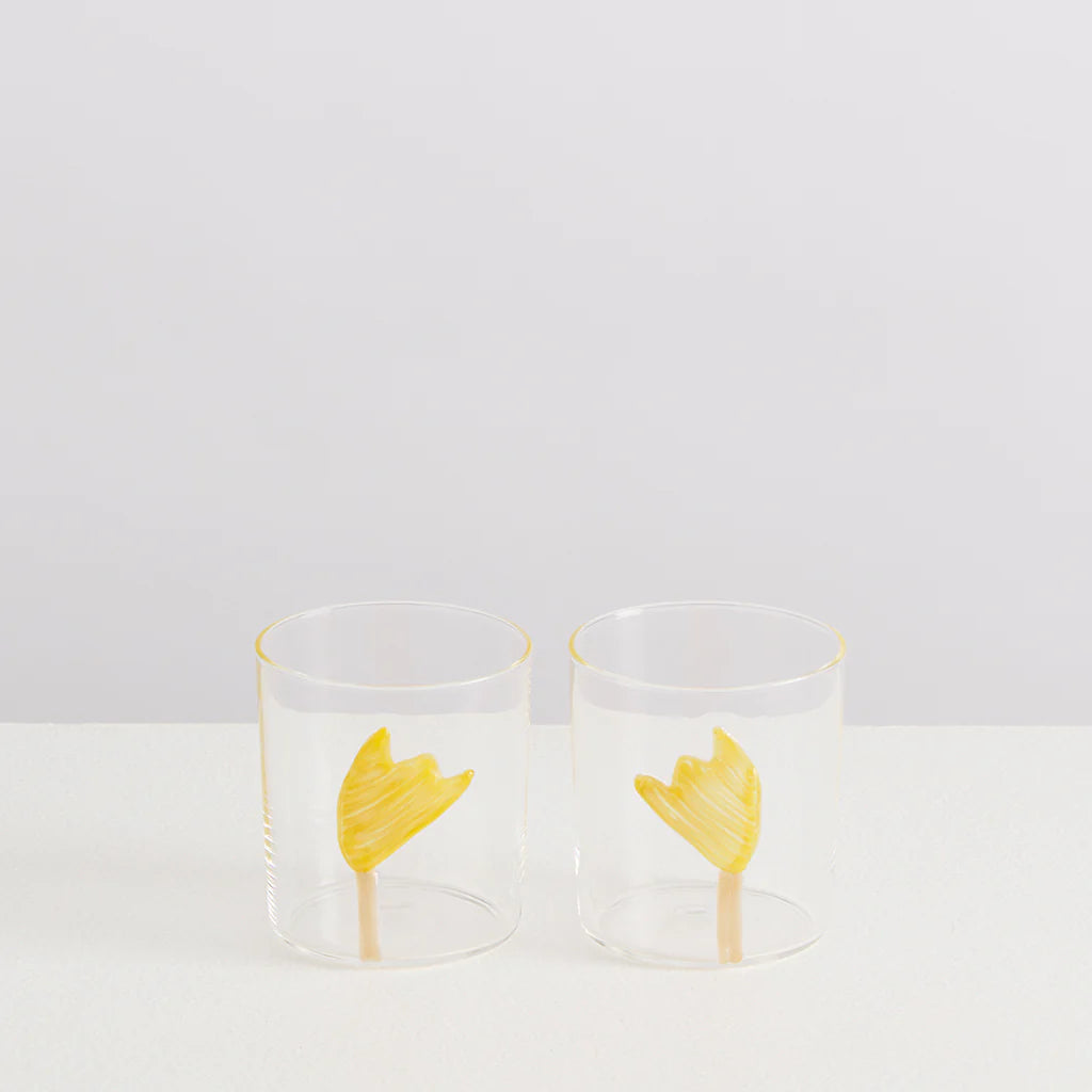 Le Jardin Goblets Set x 2 - Yellow/Beige