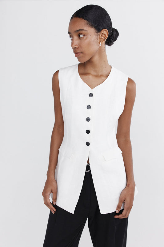 Leo Vest - Ivory Hemp