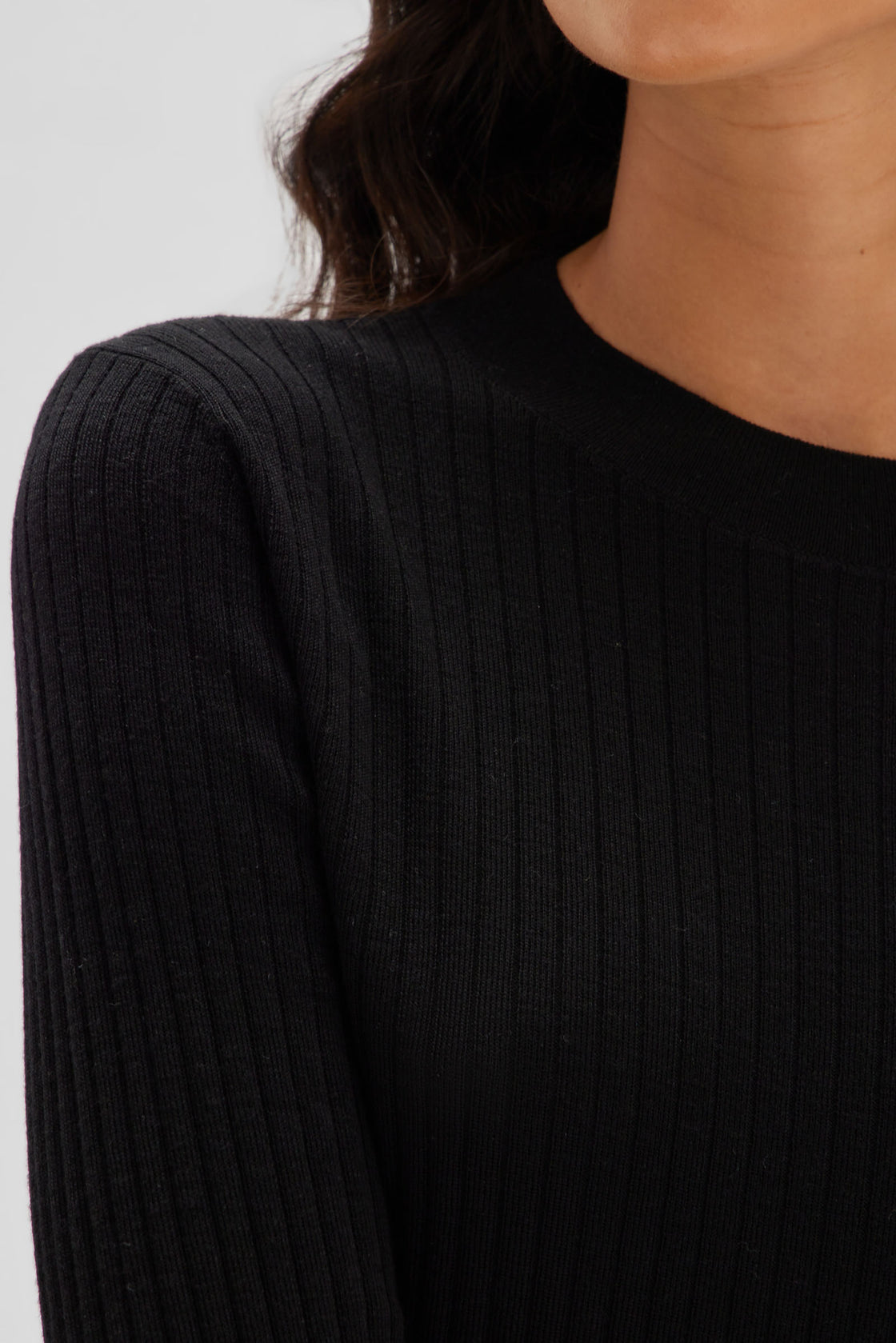 Mia Long Sleeve Knit - Black